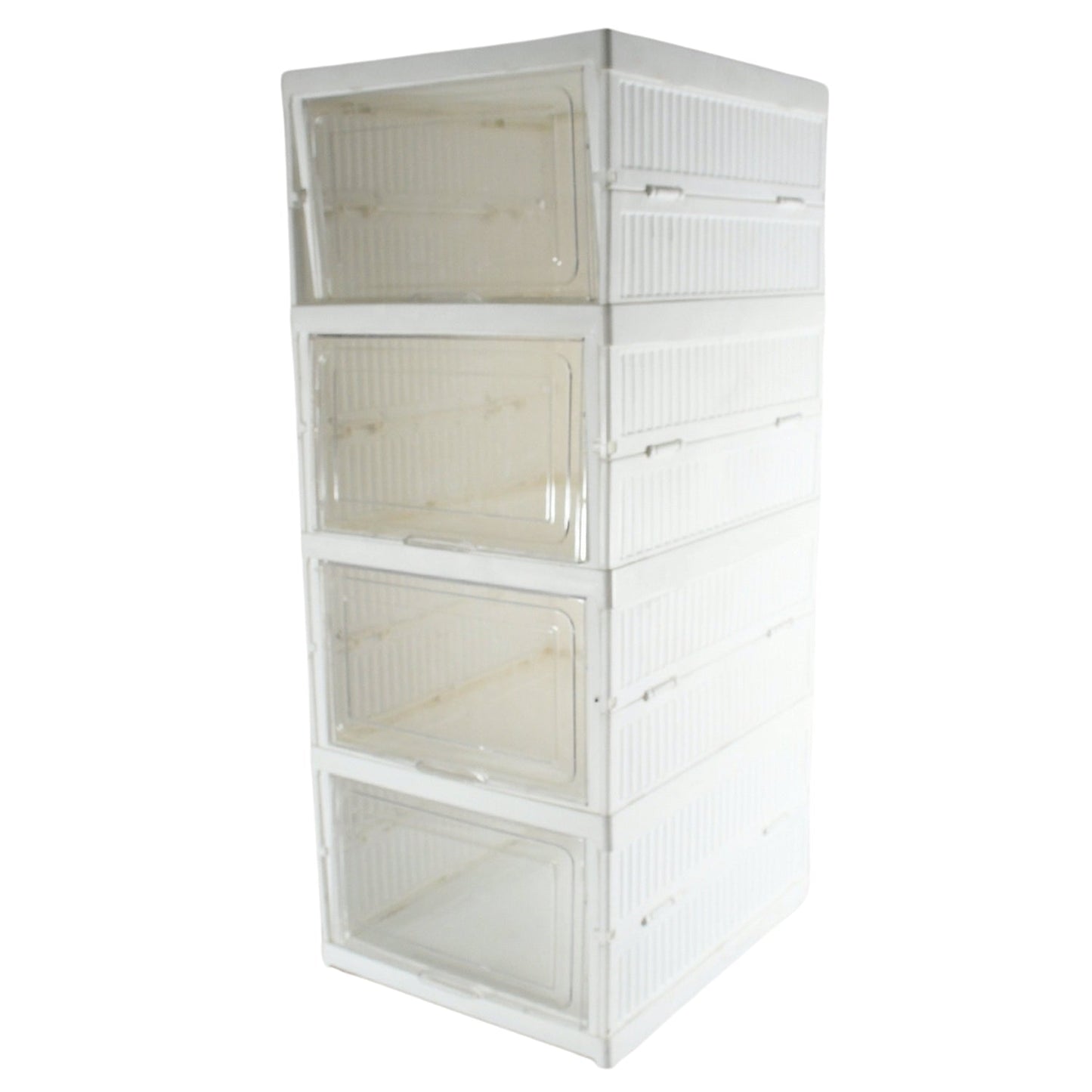 Stackable Multifunctional Storage, for Clothes Foldable Drawer Shelf Basket Utility Cart Rack Storage Organizer Cart for Kitchen, Pantry Closet, Bedroom, Bathroom, Laundry (4 Layer / 1 Pc)